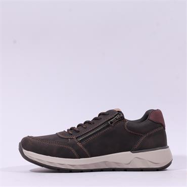 Rieker Men Theo Laced Casual Shoe - Brown Leather